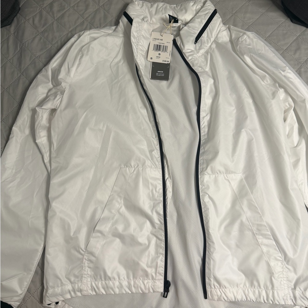 adidas White Windbreaker with Black Accents